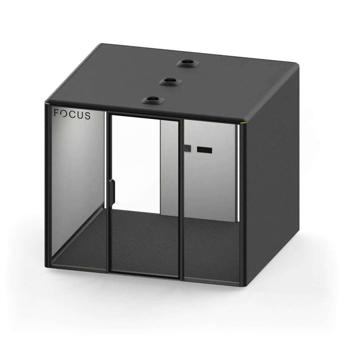 Focus Meet conference room pod in Carbon with no furniture, seen from above