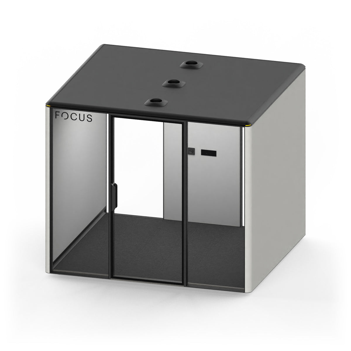 Focus Meet conference room pod in Chalk with no furniture, seen from above